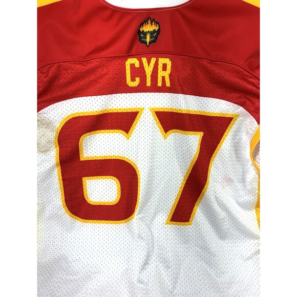 WFA Xenith Firehawks Red, Yellow, and White 2XL Football Jersey CYR # 67 - Picture 8 of 8